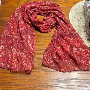 Elegant Red Paisley Scarf